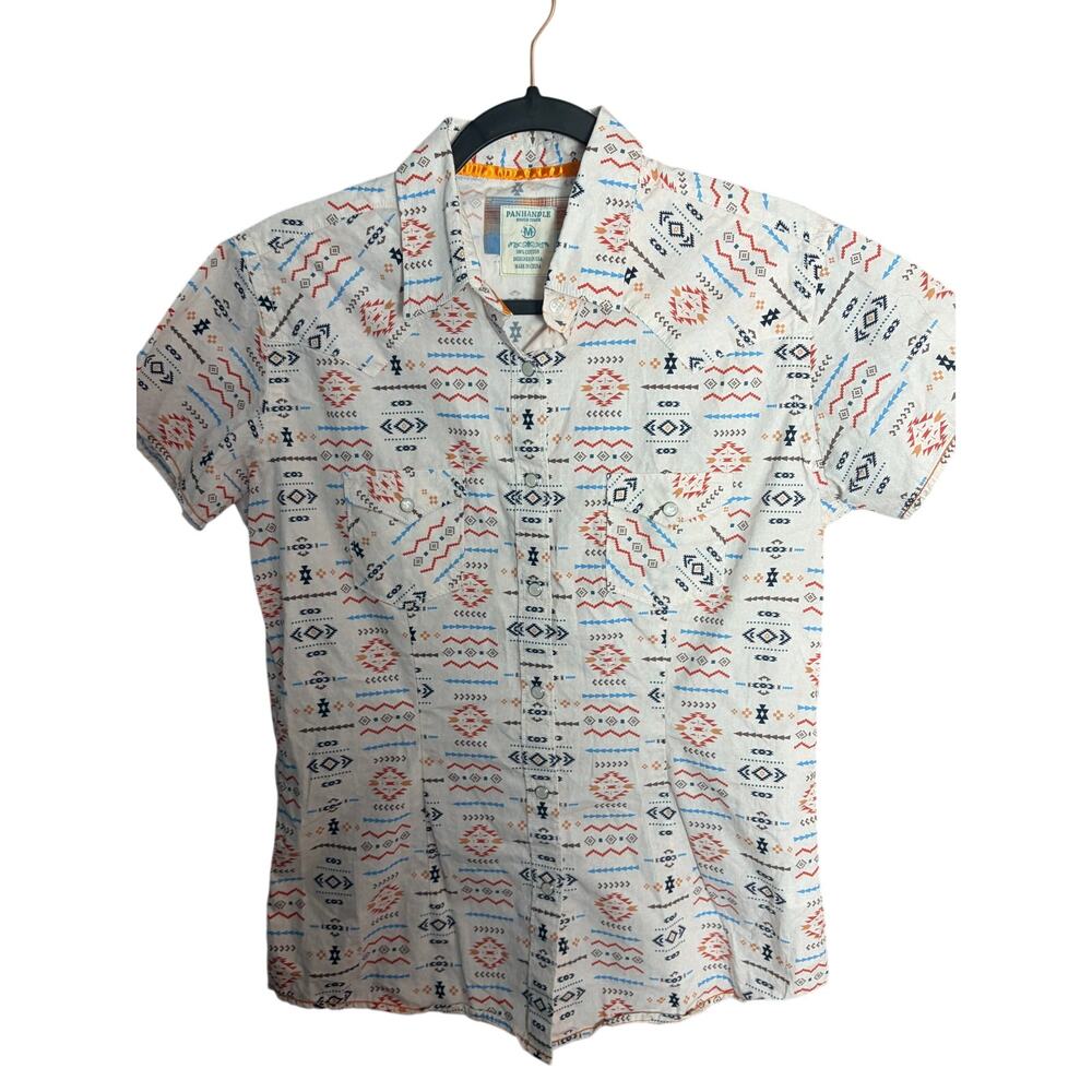 Panhandle‎ Rough Stock Western Aztec Snap Button Shirt Women's Medium Rodeo